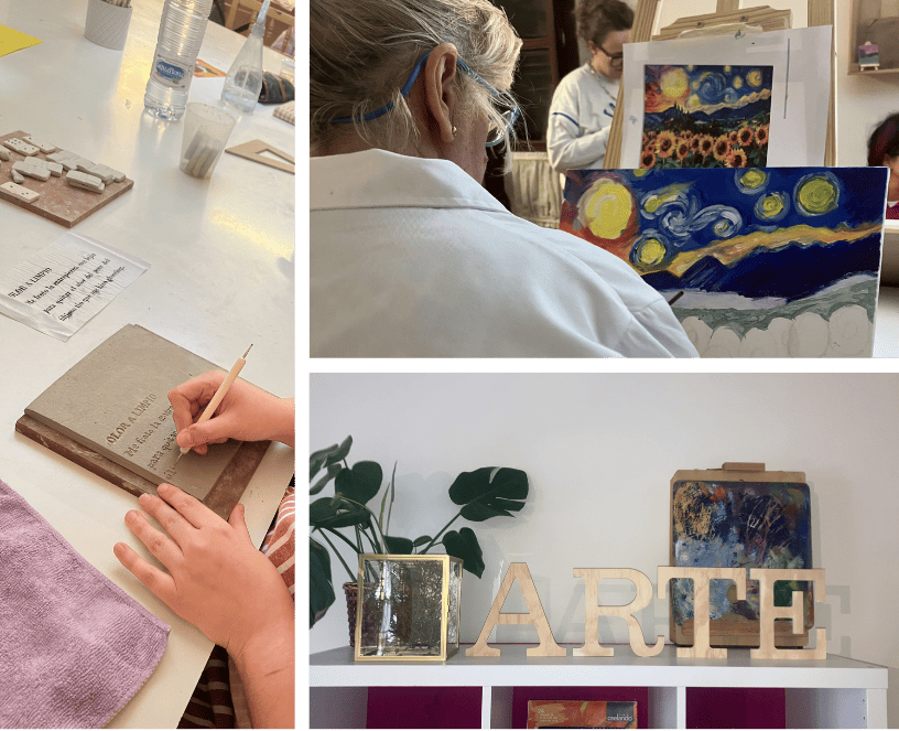 Collage de mujeres en talleres